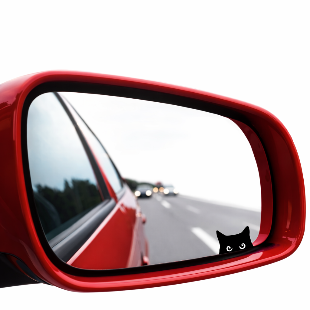 grappige kattensticker voor de binnenspiegel