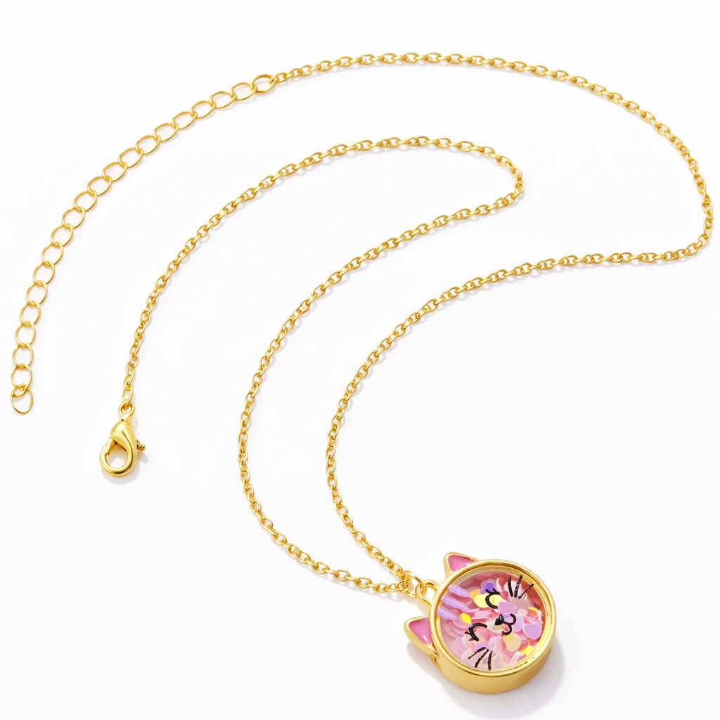 goudkleurige kattenketting met schudbare hartjes