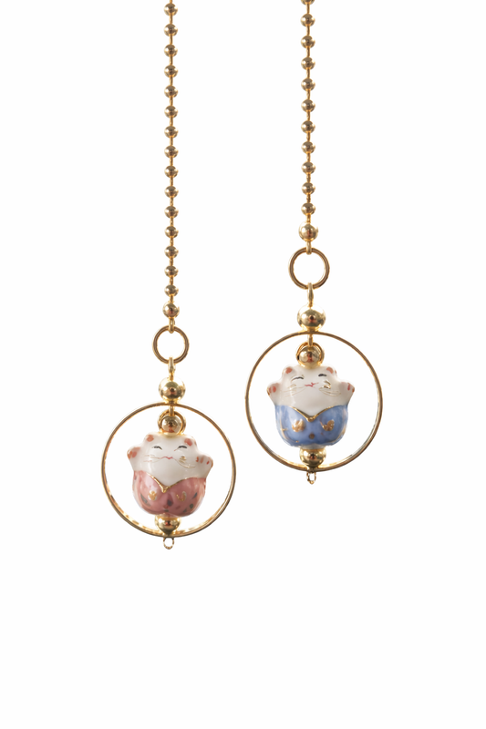 Maneki-Neko Ketting met Gouden Ring Voor In de Auto