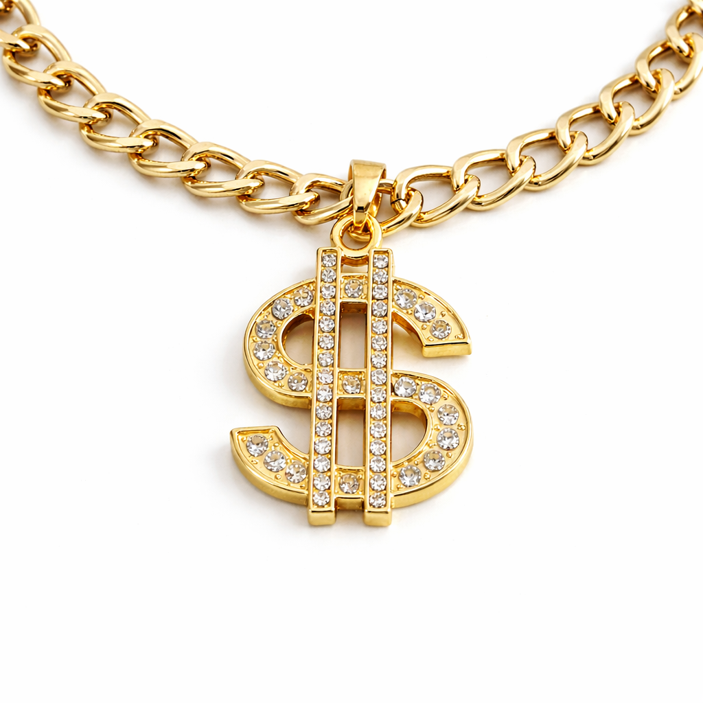 bling bling halsketting met dollar-teken