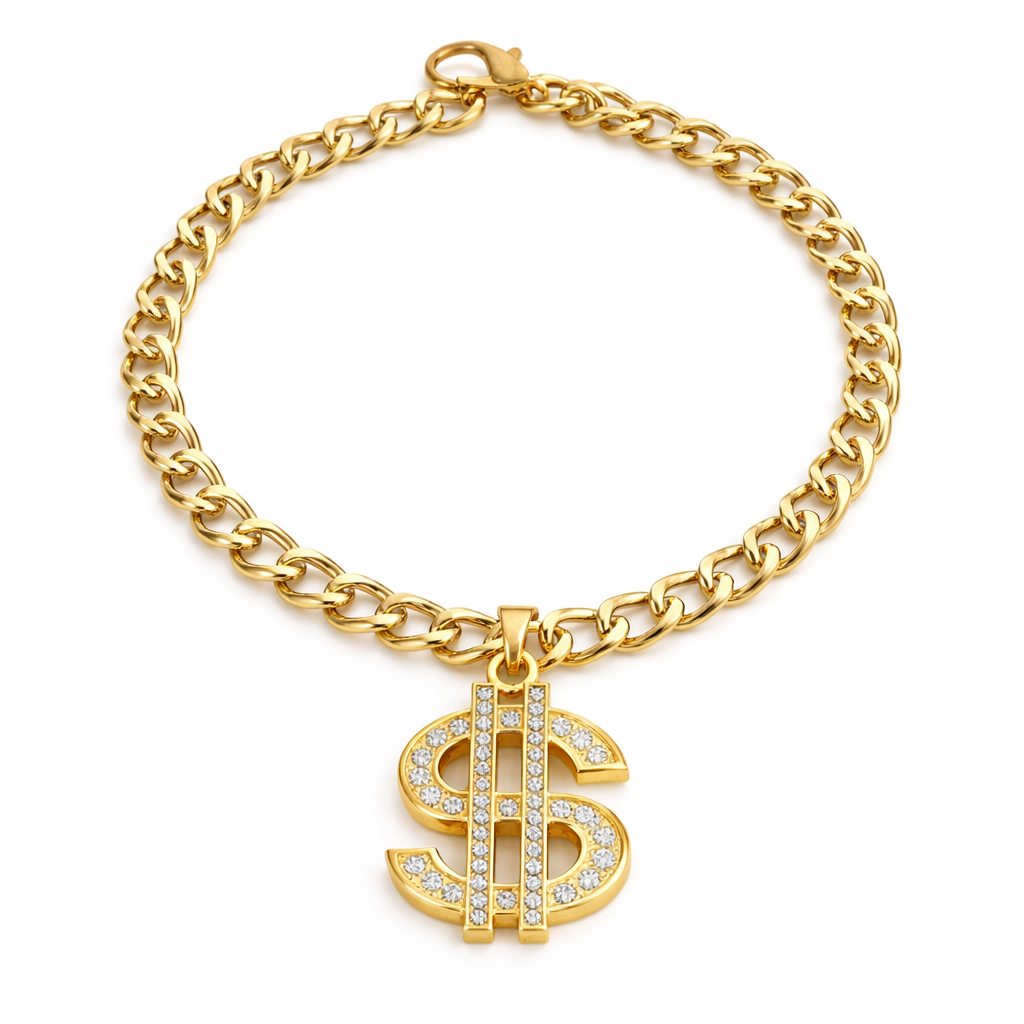 bling bling halsketting met dollar-teken