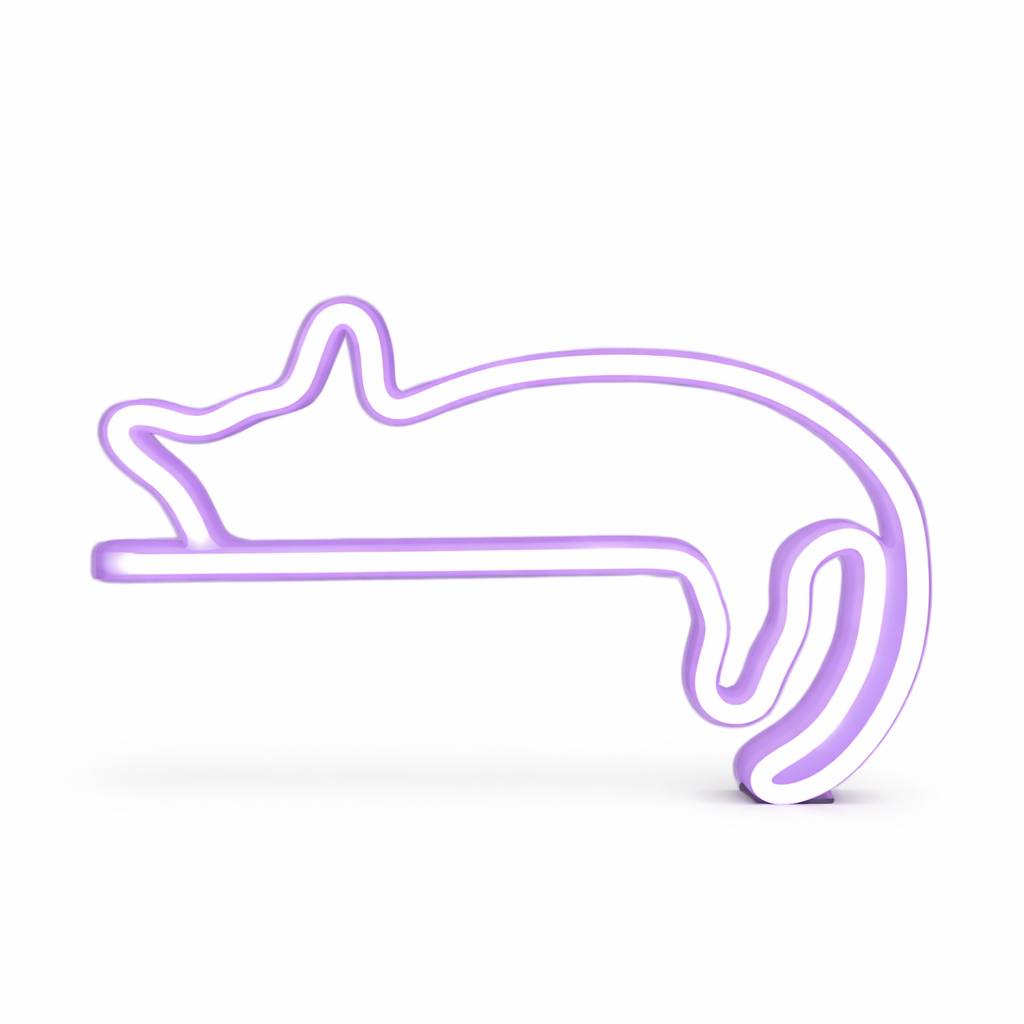 neon LED-lamp in kattenvorm