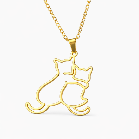 elegante kattenketting met dubbele kattenhanger